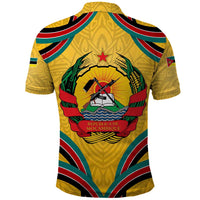 Mozambique Polo Shirt with Yellow Red Green Swirl Design and Independence Day - Wonder Print Shop