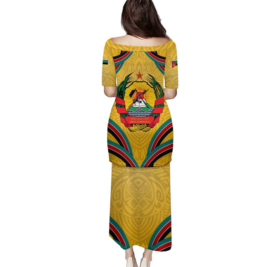 Mozambique Puletasi with Yellow Red Green Swirl Design and Independence Day - Wonder Print Shop