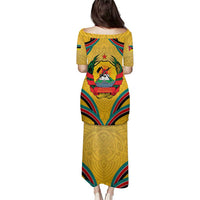 Mozambique Puletasi with Yellow Red Green Swirl Design and Independence Day - Wonder Print Shop
