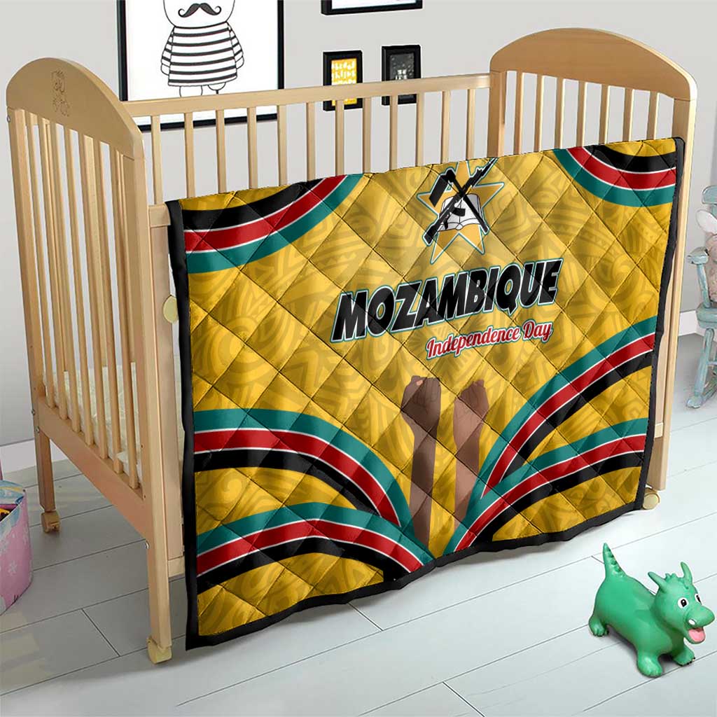 Mozambique Quilt with Yellow Red Green Swirl Design and Independence Day - Wonder Print Shop