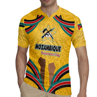 Mozambique Rugby Jersey with Yellow Red Green Swirl Design and Independence Day - Wonder Print Shop