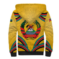 Mozambique Sherpa Hoodie with Yellow Red Green Swirl Design and Independence Day - Wonder Print Shop