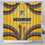 Mozambique Shower Curtain with Yellow Red Green Swirl Design and Independence Day - Wonder Print Shop
