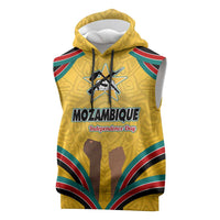 Mozambique Sleeveless Hoodie with Yellow Red Green Swirl Design and Independence Day - Wonder Print Shop
