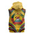 Mozambique Sleeveless Hoodie with Yellow Red Green Swirl Design and Independence Day - Wonder Print Shop