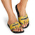 Mozambique Slide Sandals with Yellow Red Green Swirl Design and Independence Day - Wonder Print Shop