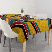 Mozambique Tablecloth with Yellow Red Green Swirl Design and Independence Day - Wonder Print Shop