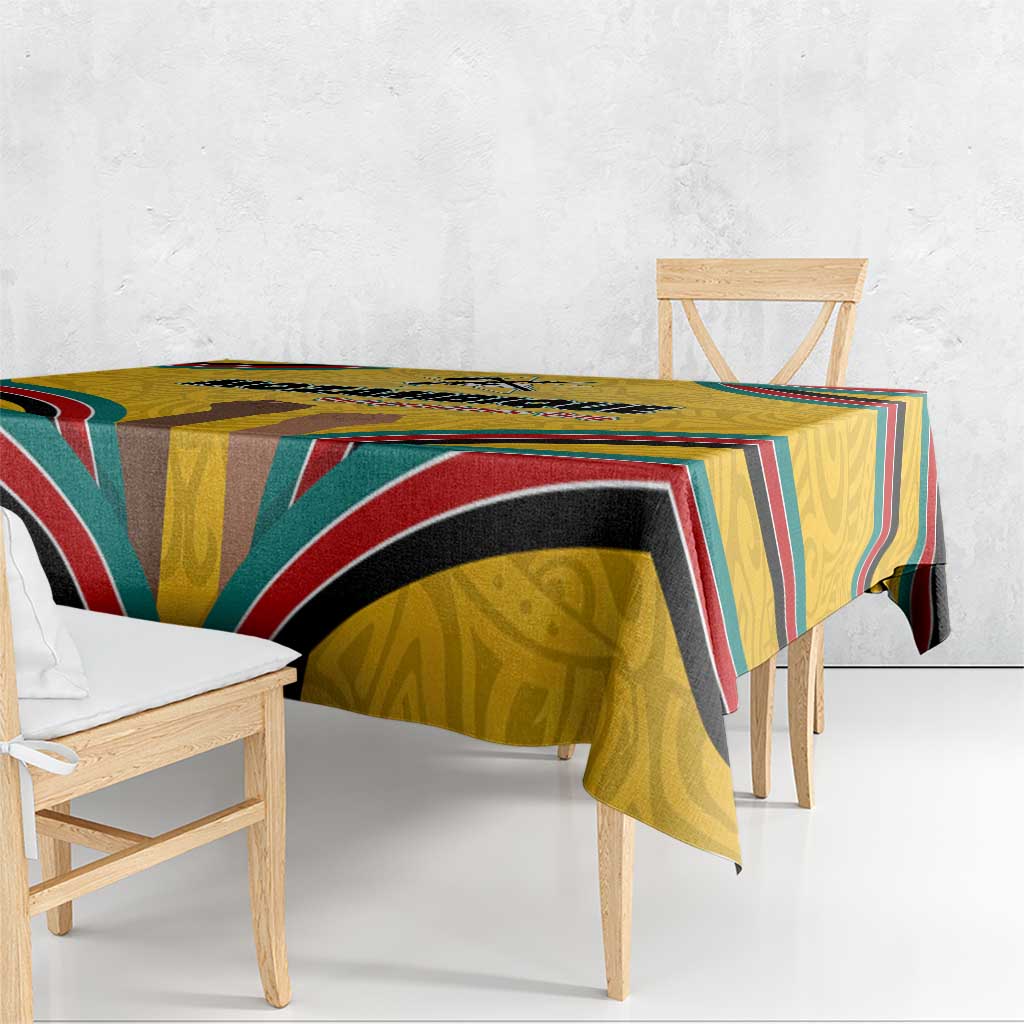 Mozambique Tablecloth with Yellow Red Green Swirl Design and Independence Day - Wonder Print Shop
