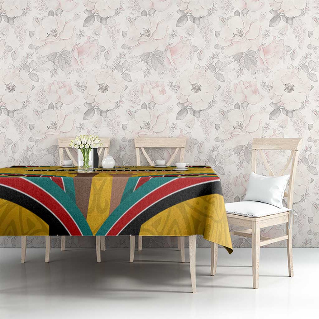 Mozambique Tablecloth with Yellow Red Green Swirl Design and Independence Day - Wonder Print Shop