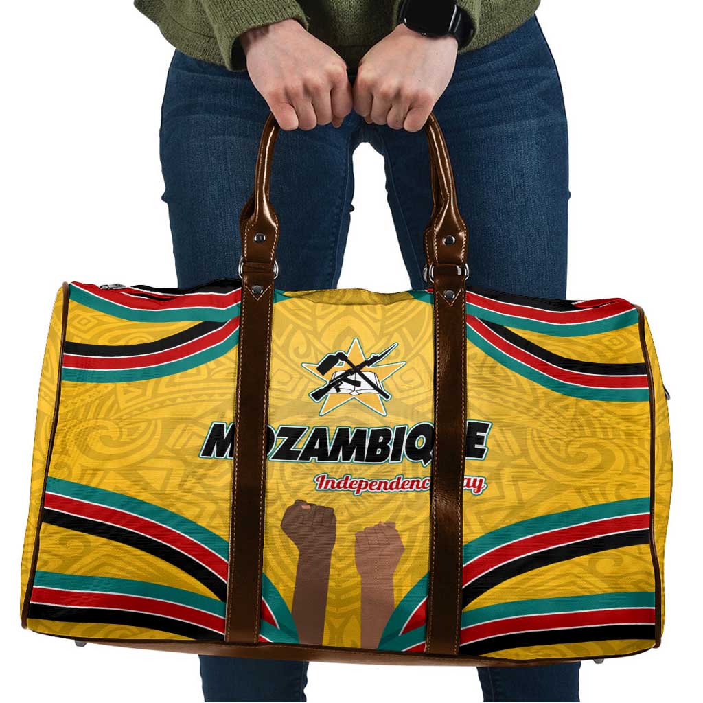 Mozambique Travel Bag with Yellow Red Green Swirl Design and Independence Day - Wonder Print Shop