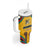 Mozambique Tumbler With Handle with Yellow Red Green Swirl Design and Independence Day - Wonder Print Shop