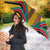 Mozambique Umbrella with Yellow Red Green Swirl Design and Independence Day - Wonder Print Shop