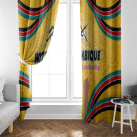 Mozambique Window Curtain with Yellow Red Green Swirl Design and Independence Day - Wonder Print Shop
