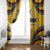 Mozambique Window Curtain with Yellow Red Green Swirl Design and Independence Day - Wonder Print Shop