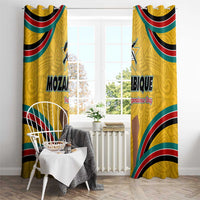 Mozambique Window Curtain with Yellow Red Green Swirl Design and Independence Day - Wonder Print Shop