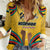 Mozambique Women Casual Shirt with Yellow Red Green Swirl Design and Independence Day - Wonder Print Shop