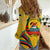 Mozambique Women Casual Shirt with Yellow Red Green Swirl Design and Independence Day - Wonder Print Shop