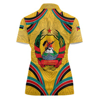 Mozambique Women Polo Shirt with Yellow Red Green Swirl Design and Independence Day - Wonder Print Shop