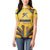 Mozambique Women Polo Shirt with Yellow Red Green Swirl Design and Independence Day - Wonder Print Shop