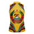 Mozambique Women Sleeveless Polo Shirt with Yellow Red Green Swirl Design and Independence Day - Wonder Print Shop