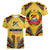Mozambique Women V-Neck T-Shirt with Yellow Red Green Swirl Design and Independence Day - Wonder Print Shop