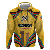 Mozambique Zip Hoodie with Yellow Red Green Swirl Design and Independence Day - Wonder Print Shop