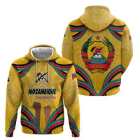 Mozambique Zip Hoodie with Yellow Red Green Swirl Design and Independence Day - Wonder Print Shop