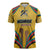 Mozambique Zipper Polo Shirt with Yellow Red Green Swirl Design and Independence Day - Wonder Print Shop