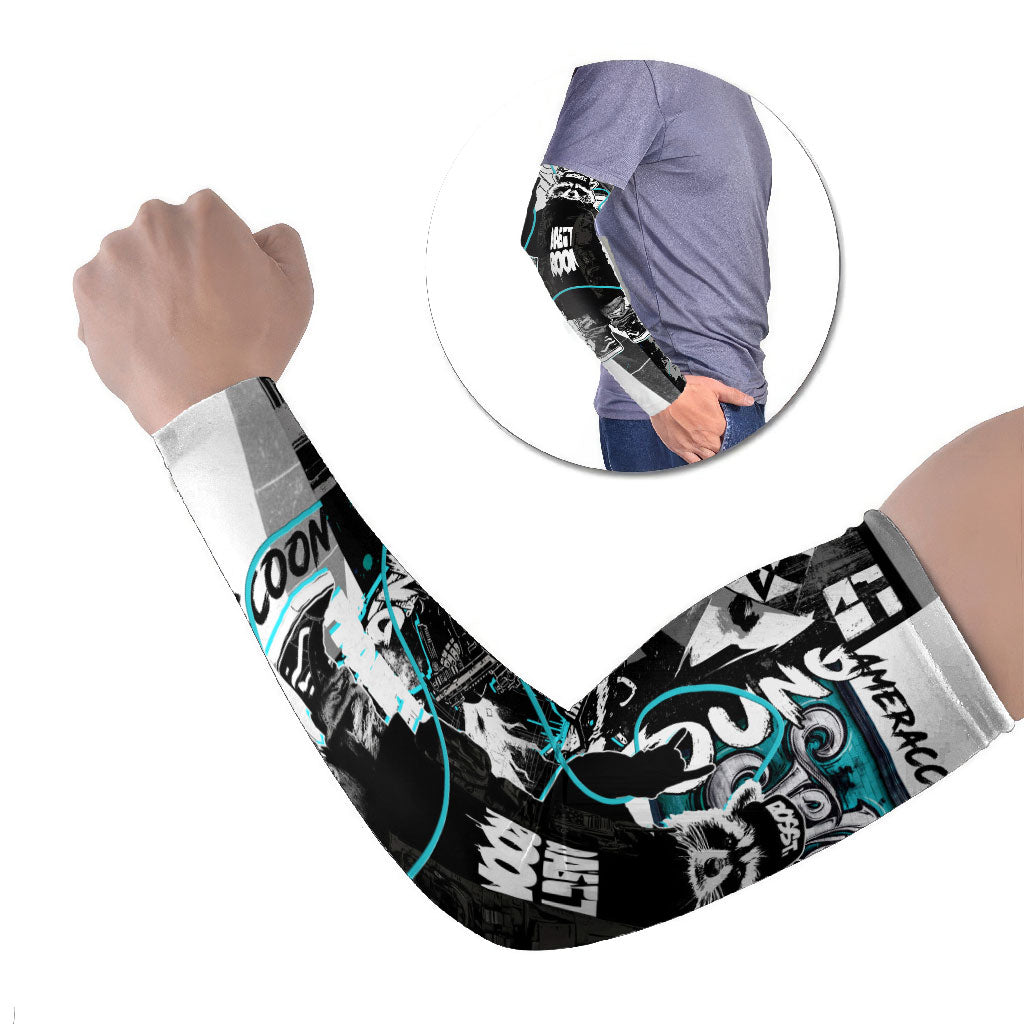Urban Rebel Raccoon Arm Sleeves Grunge Graffiti Street Art Abstract Collage Pop Culture