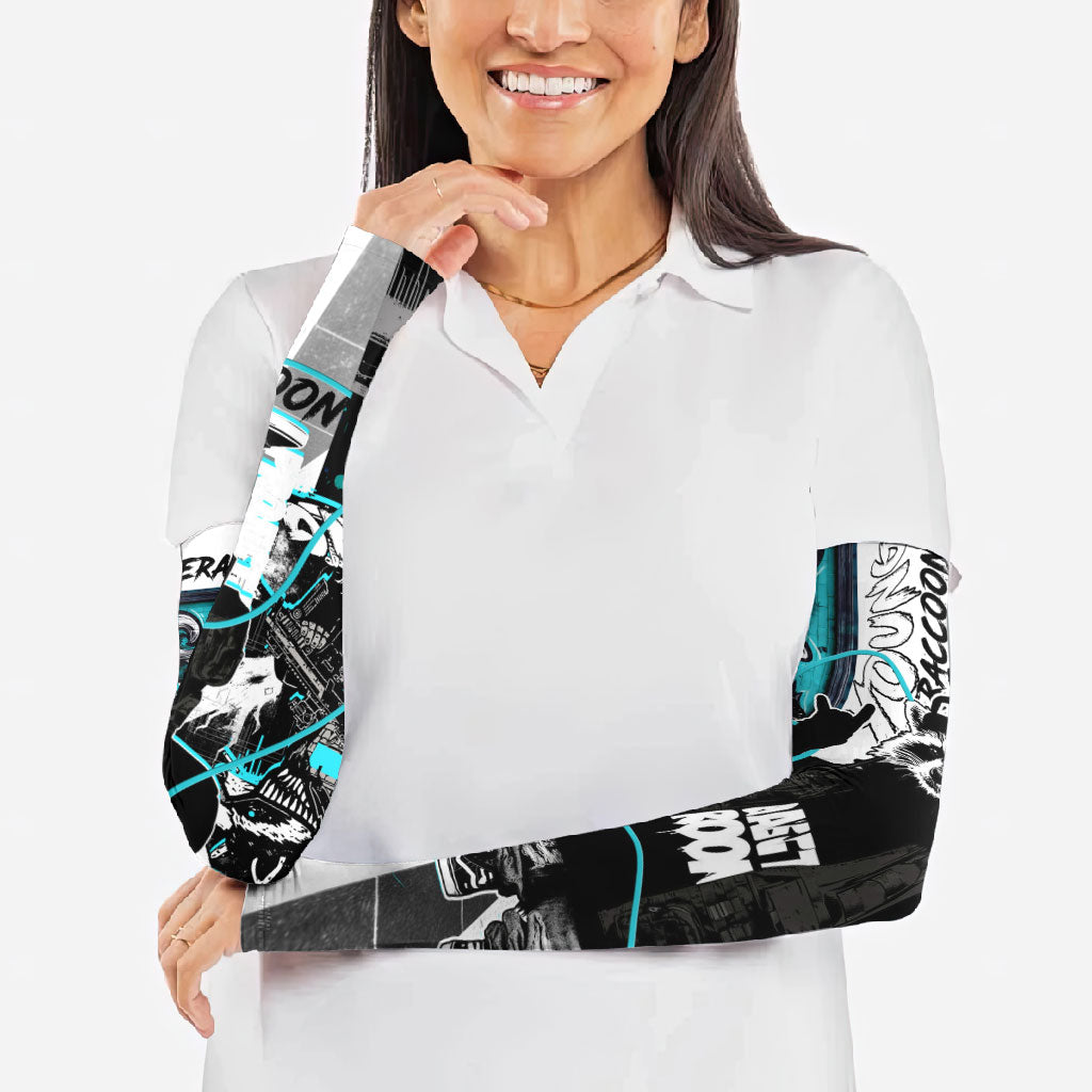 Urban Rebel Raccoon Arm Sleeves Grunge Graffiti Street Art Abstract Collage Pop Culture