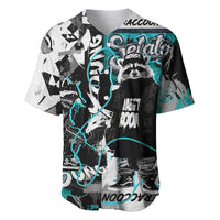 Urban Rebel Raccoon Baseball Jersey Grunge Graffiti Street Art Abstract Collage Pop Culture