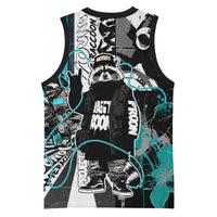 Urban Rebel Raccoon Basketball Jersey Grunge Graffiti Street Art Abstract Collage Pop Culture