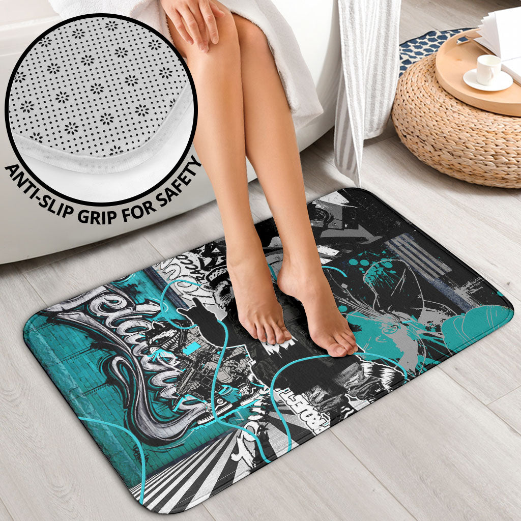 Urban Rebel Raccoon Bathroom Set Grunge Graffiti Street Art Abstract Collage Pop Culture