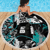 Urban Rebel Raccoon Beach Blanket Grunge Graffiti Street Art Abstract Collage Pop Culture