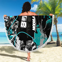 Urban Rebel Raccoon Beach Blanket Grunge Graffiti Street Art Abstract Collage Pop Culture