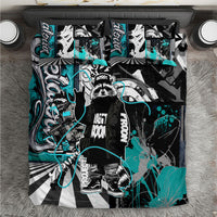 Urban Rebel Raccoon Bedding Set Grunge Graffiti Street Art Abstract Collage Pop Culture