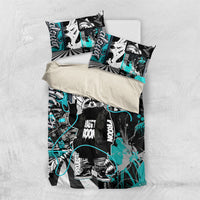 Urban Rebel Raccoon Bedding Set Grunge Graffiti Street Art Abstract Collage Pop Culture