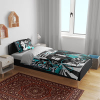 Urban Rebel Raccoon Bedding Set Grunge Graffiti Street Art Abstract Collage Pop Culture