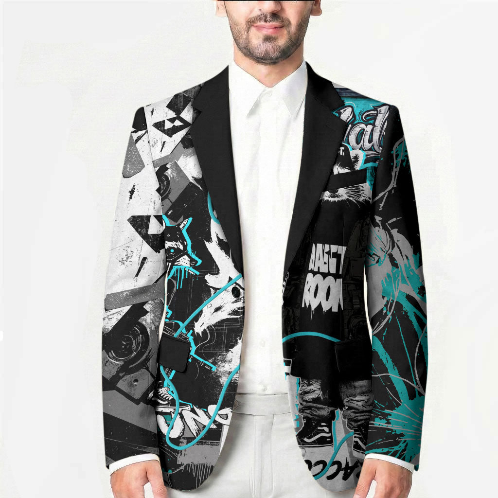 Urban Rebel Raccoon Blazer Grunge Graffiti Street Art Abstract Collage Pop Culture