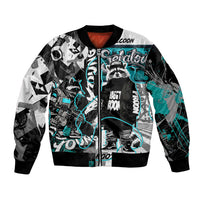 Urban Rebel Raccoon Bomber Jacket Grunge Graffiti Street Art Abstract Collage Pop Culture