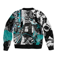 Urban Rebel Raccoon Bomber Jacket Grunge Graffiti Street Art Abstract Collage Pop Culture