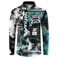 Urban Rebel Raccoon Button Sweatshirt Grunge Graffiti Street Art Abstract Collage Pop Culture