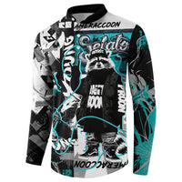 Urban Rebel Raccoon Button Sweatshirt Grunge Graffiti Street Art Abstract Collage Pop Culture