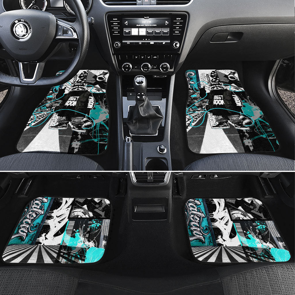 Urban Rebel Raccoon Car Mats Grunge Graffiti Street Art Abstract Collage Pop Culture