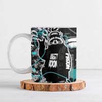 Urban Rebel Raccoon Ceramic Mug Grunge Graffiti Street Art Abstract Collage Pop Culture