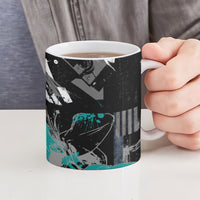 Urban Rebel Raccoon Ceramic Mug Grunge Graffiti Street Art Abstract Collage Pop Culture