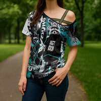 Urban Rebel Raccoon Cross Shoulder Shirt Grunge Graffiti Street Art Abstract Collage Pop Culture