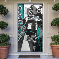 Urban Rebel Raccoon Door Cover Grunge Graffiti Street Art Abstract Collage Pop Culture