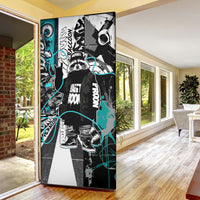 Urban Rebel Raccoon Door Cover Grunge Graffiti Street Art Abstract Collage Pop Culture