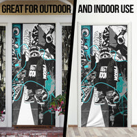 Urban Rebel Raccoon Door Cover Grunge Graffiti Street Art Abstract Collage Pop Culture